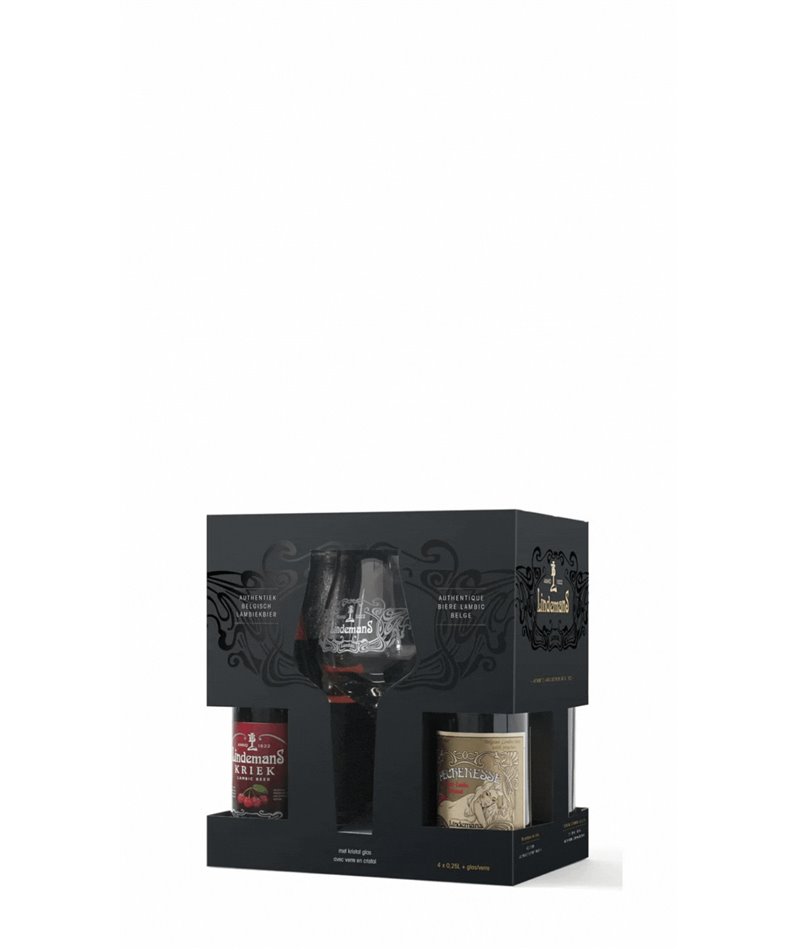 Coffret Lindemans 4x25cl + 1 verre Coffret Lindemans 4x25cl + 1 verre