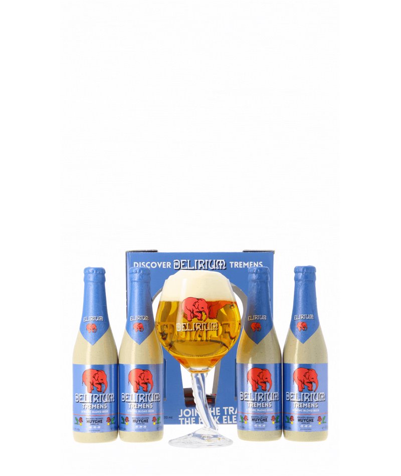 Coffret Delirium 4x33cl + 1 verre Coffret Delirium 4x33cl + 1 verre