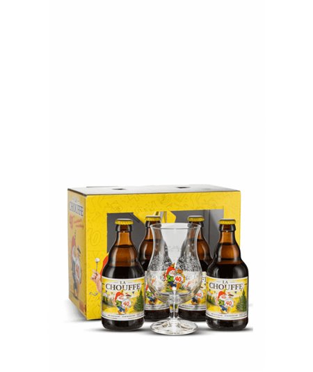 Coffret Chouffe Blonde 4x33cl + 1 verre